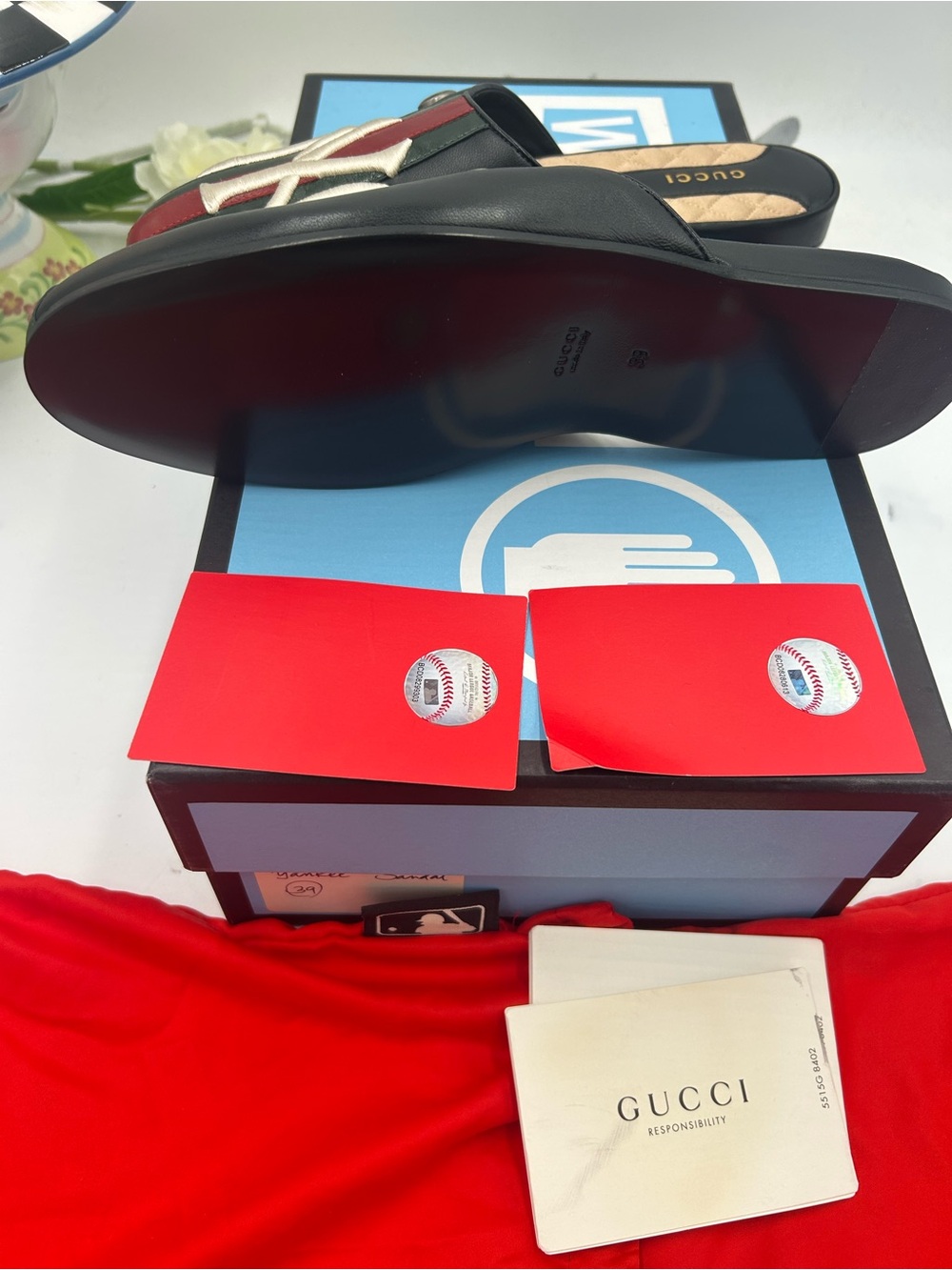Women's Gucci X New York, Yankee mules size 39 made in Italy - Picture 7 of 10